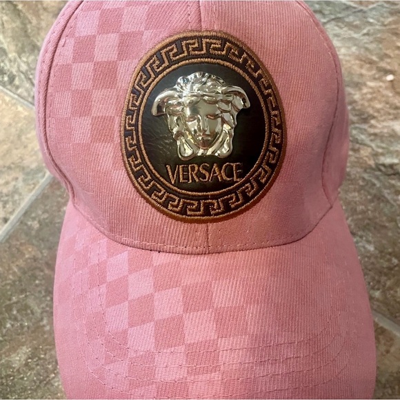 HAT: Pink & Brown Baseball Cap w/Medusa Emblem, EUC main image 7